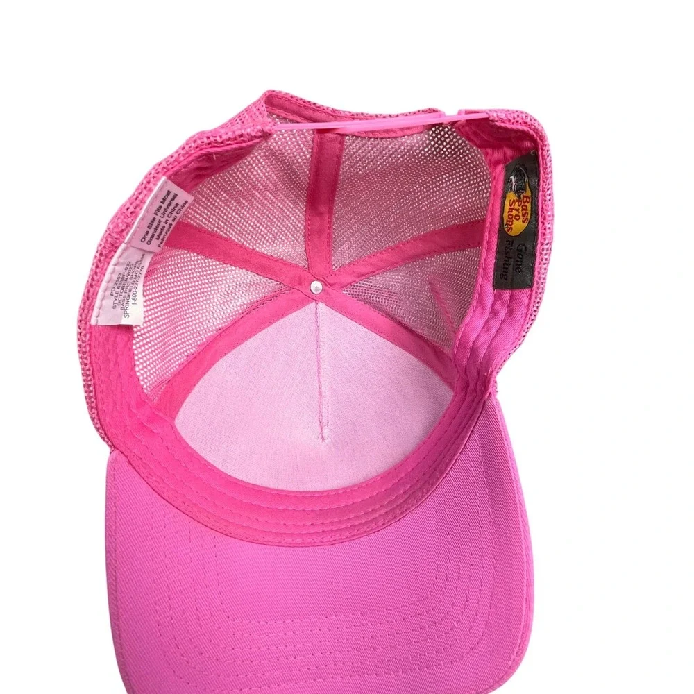 Bass Pro Shops Pink Trucker Hat Cap Mesh Snapback Adjustable Cap Unisex‎